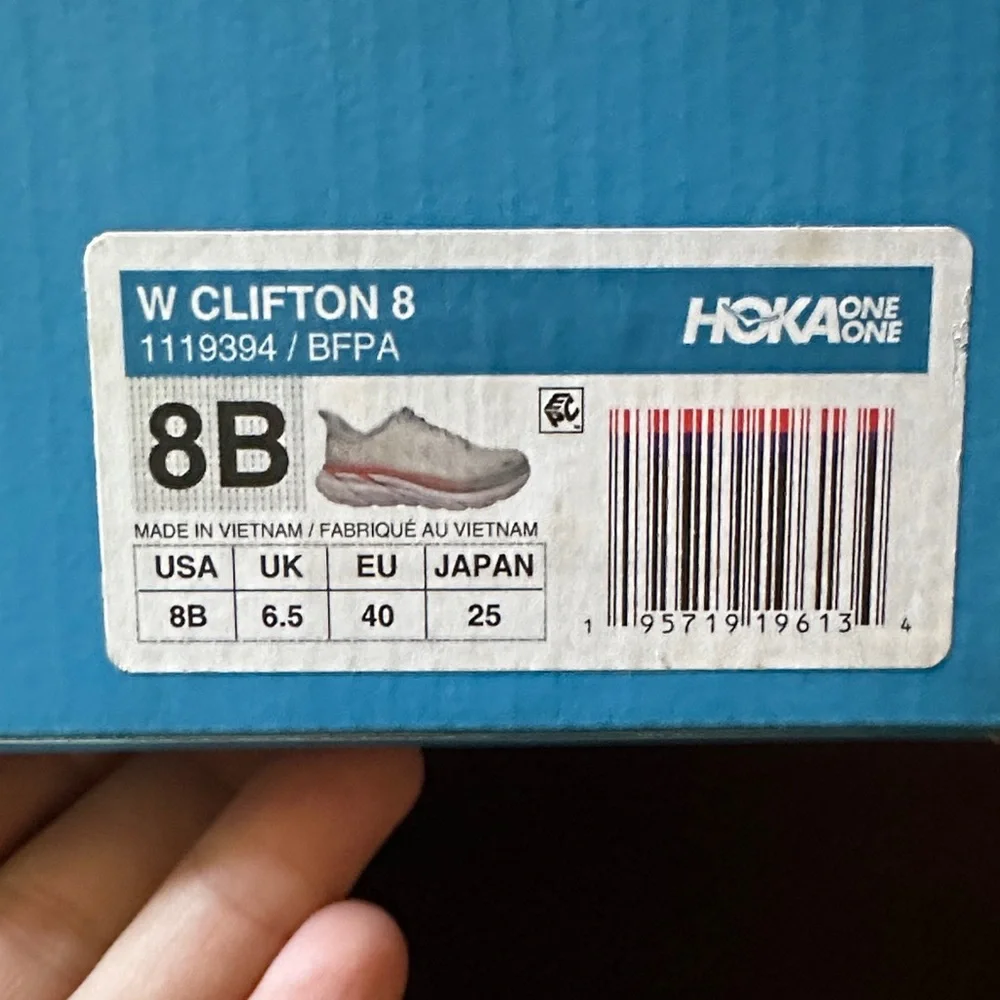 NEW! Hoka Women's Running Shoes in Light Gray with Orange Accent - Picture 8 of 8